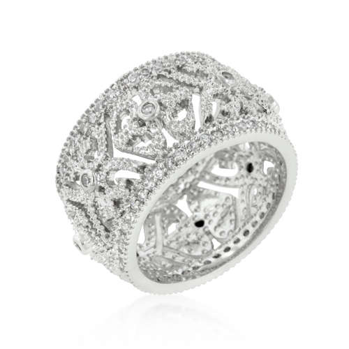 Filigree Crest Costume Eternity Ring- Size 6-10