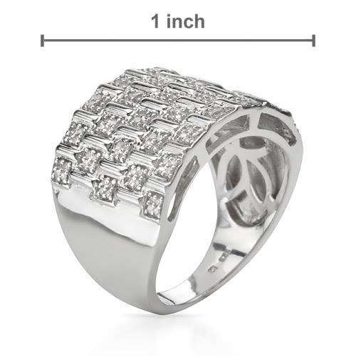 925 Sterling Silver 0.35ctw Natural Diamond Cluster Ring-Size 7