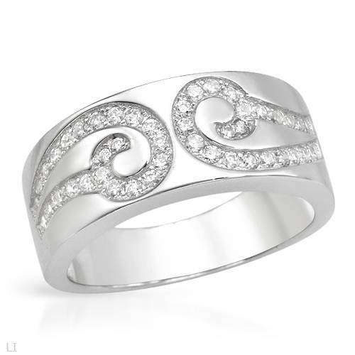 0.34ctw Cubic Zirconia 925 Sterling Silver Wedding Band- Size 7