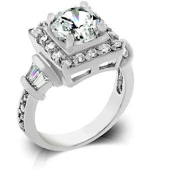 2ct Clear CZ Costume Ring- Size 5