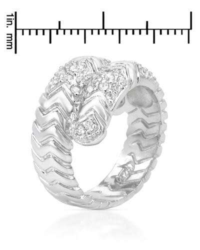 0.81ctw CZ Cross-over style band in Silver- Size 8