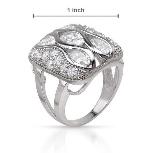 7.10ctw CZ 925 Sterling Silver Dress Ring**Size 8