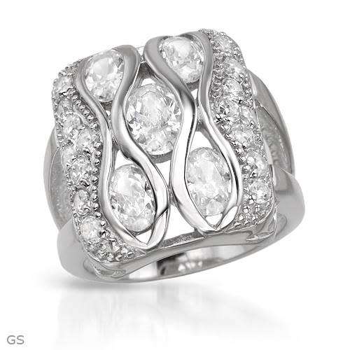 7.10ctw CZ 925 Sterling Silver Dress Ring**Size 8