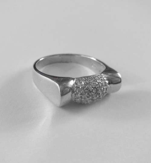 925 Sterling Silver Cluster CZ Ring -Size 8-10