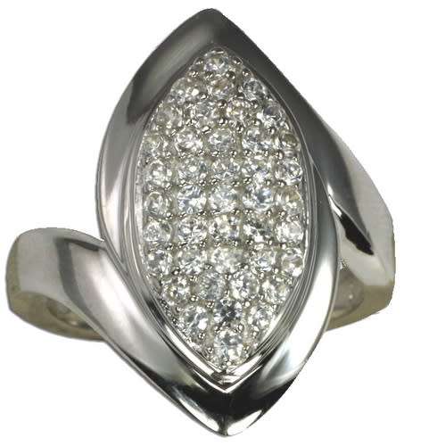 0.21ctw CZ Marquise Cluster Ring in Silver - Size 10
