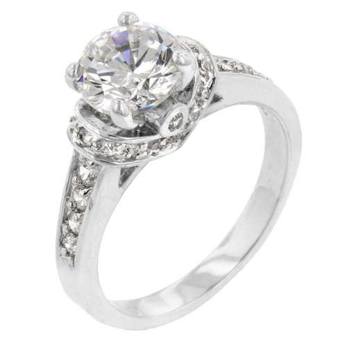 1.75ctw Simulated Diamond Engagement Ring- Size 8-10