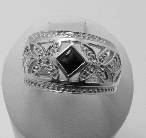 925 Sterling Silver Simulated Sapphire 3 Piece Set Size 8