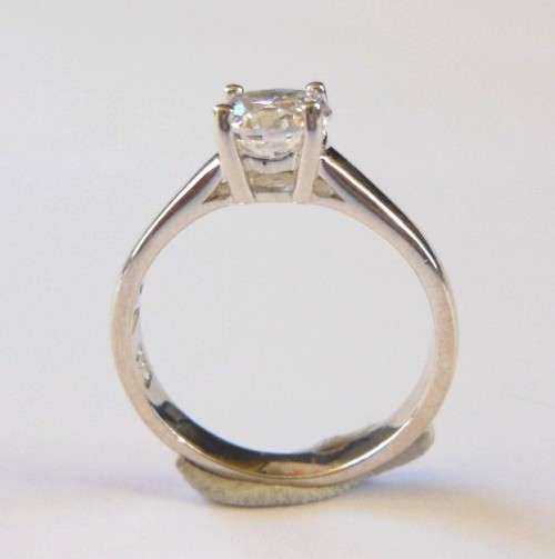 1ct CZ Solitaire Ring in 925 Sterling Silver- Size 7