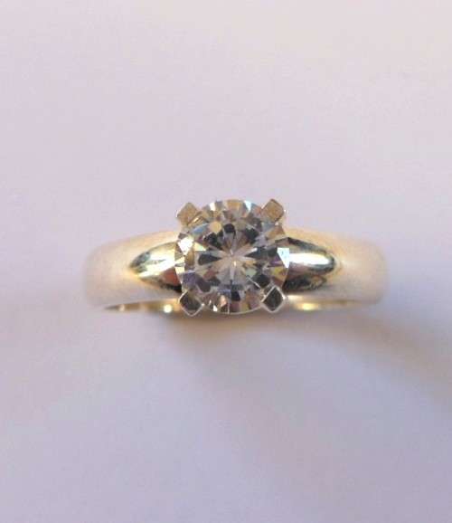 0.75ct CZ Solitaire Ring in Silver- Size N