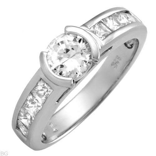 Sterling Silver 3.25ctw CZ Ring- Size 6