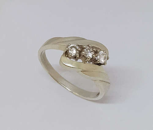 0.30ct CZ Trilogy Ring in 925 Sterling Silver- Size Q