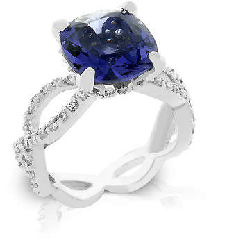 4.35ctw Voilet and Clear Twist CZ Ring- Size 7-10