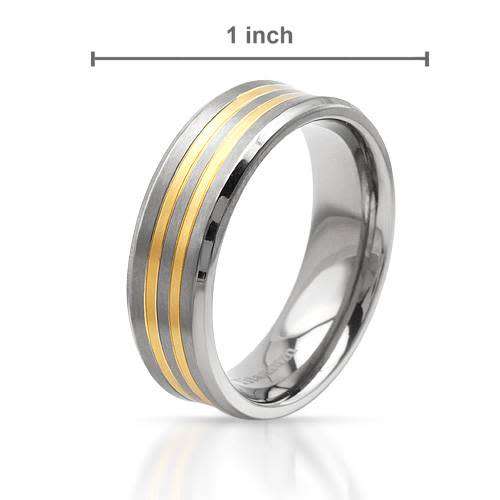 Men`s Titanium Two-Tone Band- Size 12