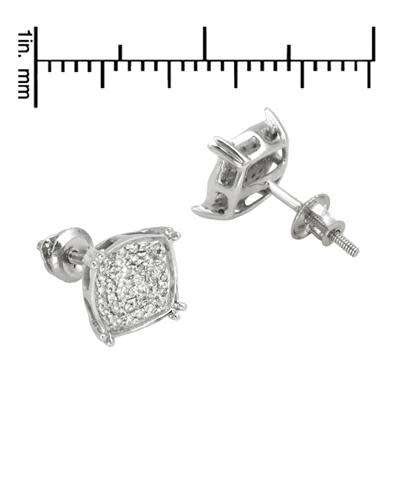 0.46ctw Diamond Cluster Stud Earrings in Silver