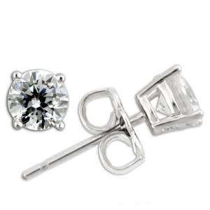 1.50ctw Round CZ Stud Earrings in Silver