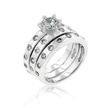 1.53ct CubicZirconia 3 piece  set- Size 6-10