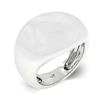 White Gold Rhodium Bonded Ring in Silvertone- Size 7, 8