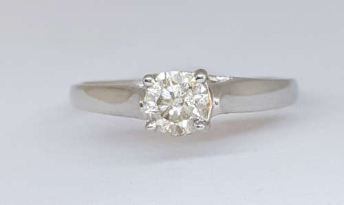 0.42ct Diamond Solitaire Ring 14K White Gold