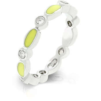 Yellow Enamel Stackable Costume Ring- Size 5/ 6/ 7