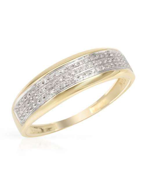 0.14ctw Natural Diamond Band in 10K Yellow Gold