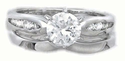 0.79ctw CZ 2 piece Set in Silver - Size 10