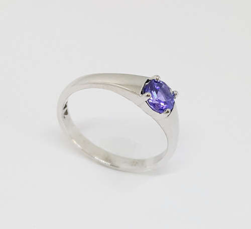 0.51ct Natural Tanzanite Ring in 18K White Gold