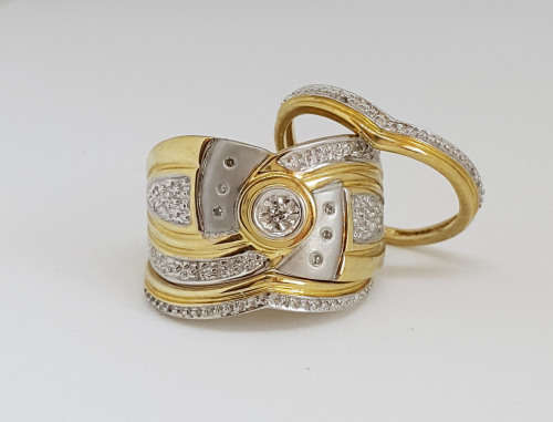 Natural Diamond 3 piece set in 9K Yellow Gold