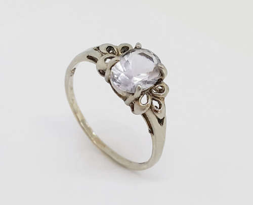 0.45ct Purple Cubic Zirconia Ring in Silver- Size 7.5