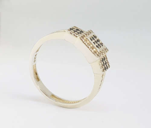 Black Diamond Cluster Ring in Silver