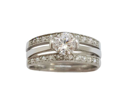 0.83ctw CZ  Set in Silver- Size 9, 10