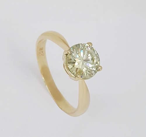 *CD DESIGNER JEWELRY* 1.623 ct Moissanite Ring in 9K Yellow Gold