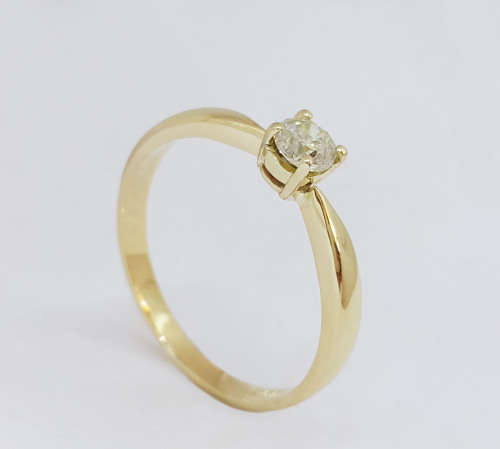 *CD DESIGNER JEWELRY* 0.30 ct Natural Diamond Solitaire Ring in 9K Yellow Gold