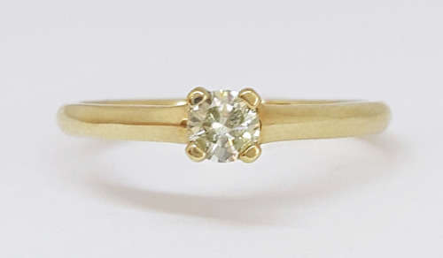 0.296ct Diamond Solitaire ring in 9K Yellow Gold