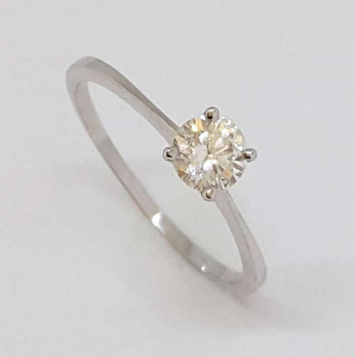 0.5ct Diamond Solitaire Ring in 14K White Gold
