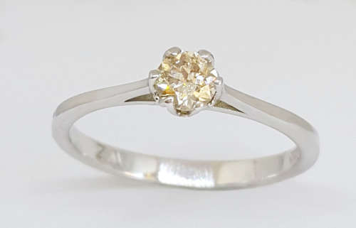**EXCLUSIVE JEWELRY** 0.26 ct Diamond 9k White Gold Solitaire Ring