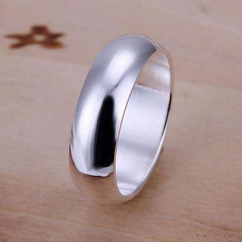 3.5mm Sterling Silver Plated Wedding Band- Size 6