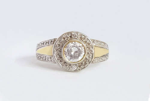 0.51ctw Cubic Zirconia 9ct Yellow Gold Plated and 925 Sterling Silver Ring- Size 6.5