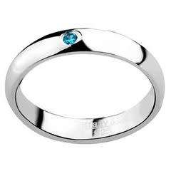 4mm Blue CZ Silver Plated Band- Size 10