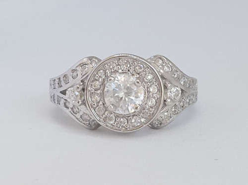 0.50ct Clear CZ Ring in Silver- Size O