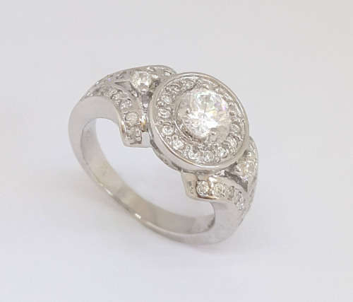 0.50ct Clear CZ Ring in Silver- Size O