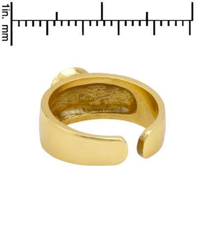 Adjustable Gold Plated Base Metal Ring with a Clear Crystal