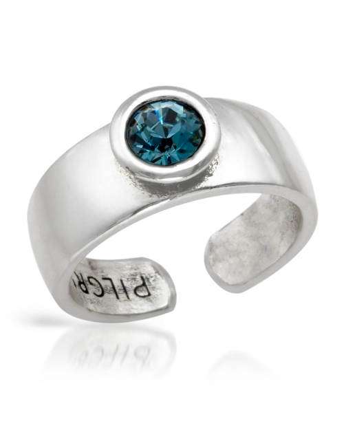Adjustable Ring with Cobalt Blue Crystal