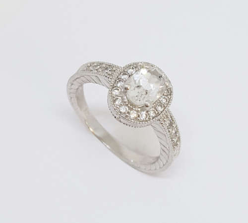 925 Sterling Silver 0.75ct Simulated Diamond Ring Size 7