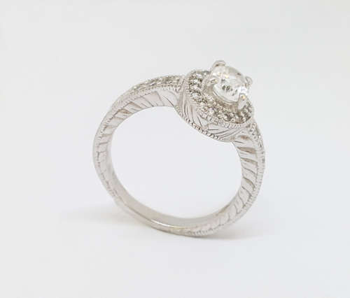 925 Sterling Silver 0.75ct Simulated Diamond Ring Size 7