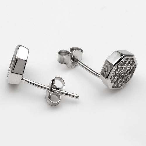 Cluster Set CZ Studs in Silver