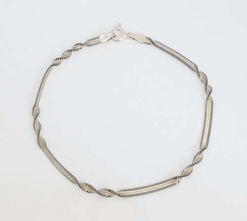 Black Rhodium Finish Silver Twist Bracelet