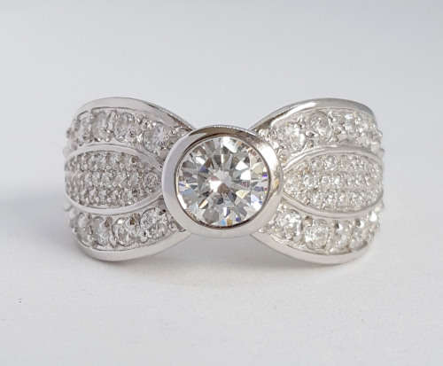 *CD DESIGNER JEWELRY* 1.67ctw CZ Ring in Silver- Size S