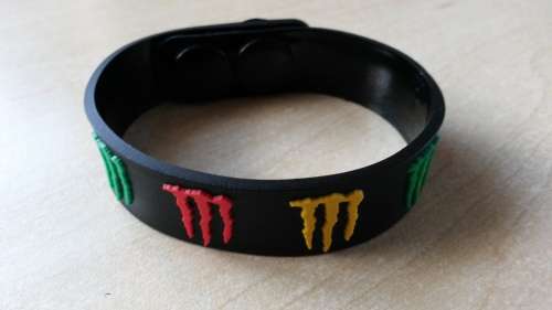 M branded Rubber Clip On Bracelet