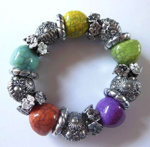 Chunky Slip on Beaded Bracelet