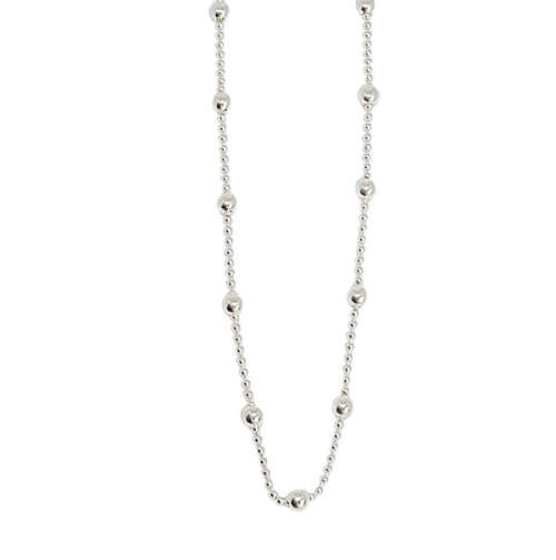 Bead and Ball Anklet in 925 Sterling Silver